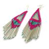 Les Trésors De Lily [N7203] – Türkis-rosa Designer-Ohrringe „Altaï“.