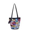2025 summer contrasting colors Korean version fashionable new handbag bucket bag graffiti handheld lady bag make-up bag to work