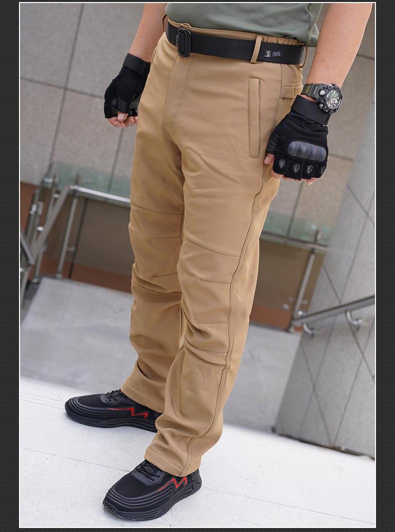 Men s Soft Shell Fleece-Lined Windproof Waterproof Tactical Ski Pants for Cold Weather XL