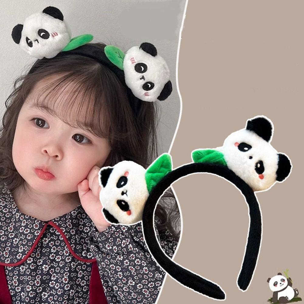 Zoo Hair Clip Panda Headband Cute Cartoon Hair Band Creative Plush Doll Hair Hoop  Outdoor