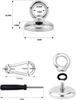 YESCUT Super Strong Magnetic Hooks with Carabiners (Set of 8), 58kg Weight Capacity, 42mm Diameter, 304 Stainless Steel, Strong Magnets, Rust-Resistan