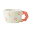 Retro Hand Painted Flowers Handmade Irregular Cute Cup Ceramic Coffee Cup Design Sense Coffee Cup Household Water Cup
