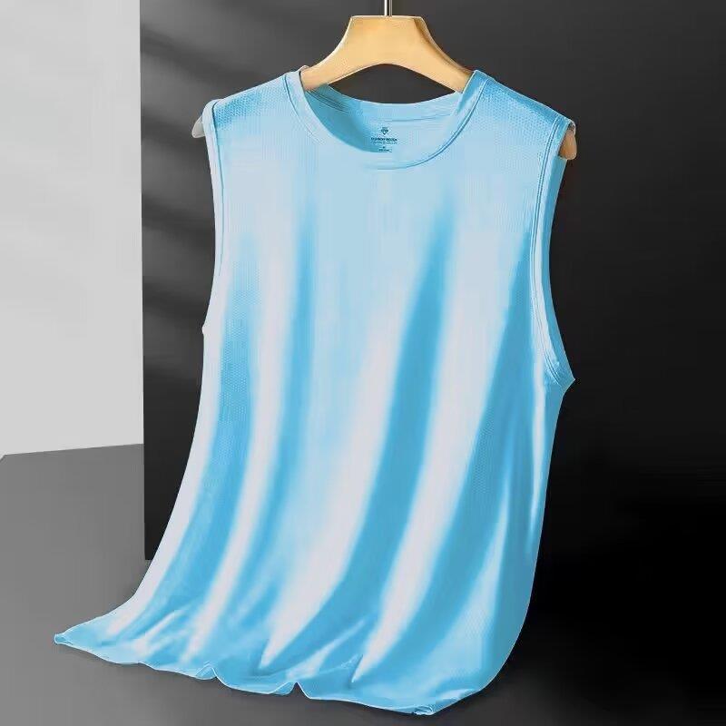 

Мужская безрукавка для фитнеса из ледяного шелка - Летний модальный жилет 5XL