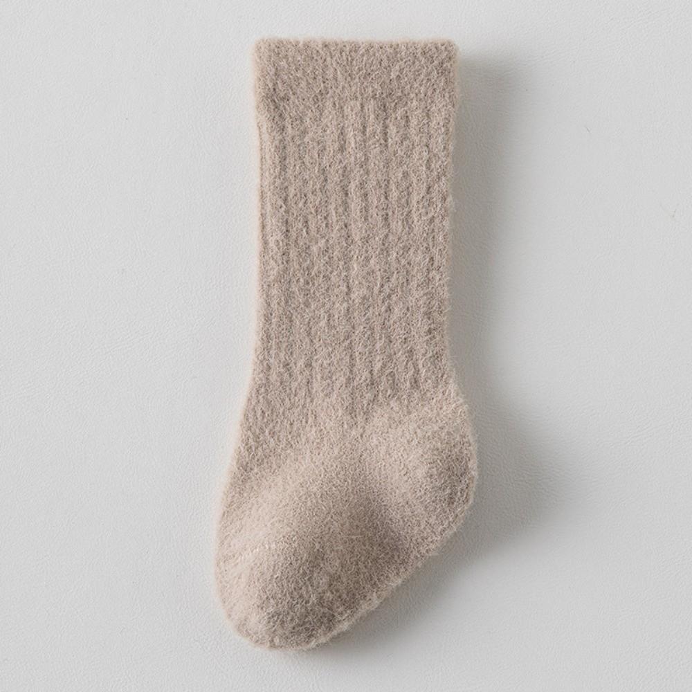 Velvet Terry Infant Floor Socks Solid Color Knitted Socks New Plush Baby Socks  for Newborns