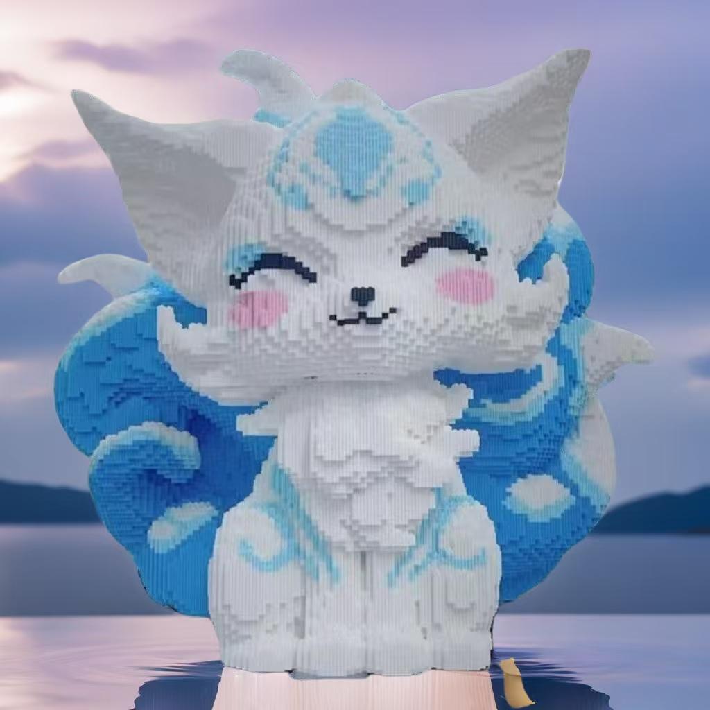 Blue Nine-Tailed Fox Building Block Set - 7125 Pieces | Very Suitable For Adults And Youth. | Ideal Gifts For Christmas, Halloween.