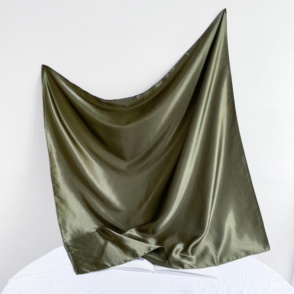 

Модный новый универсальный платок большой квадратный шарф однотонный шарф женский искусственный шелковый атласный шарф 90*90cm