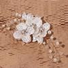 Crystal Pearl Flower Bride Headdress White Wedding Hairpin New Bridal Headwear  For Women