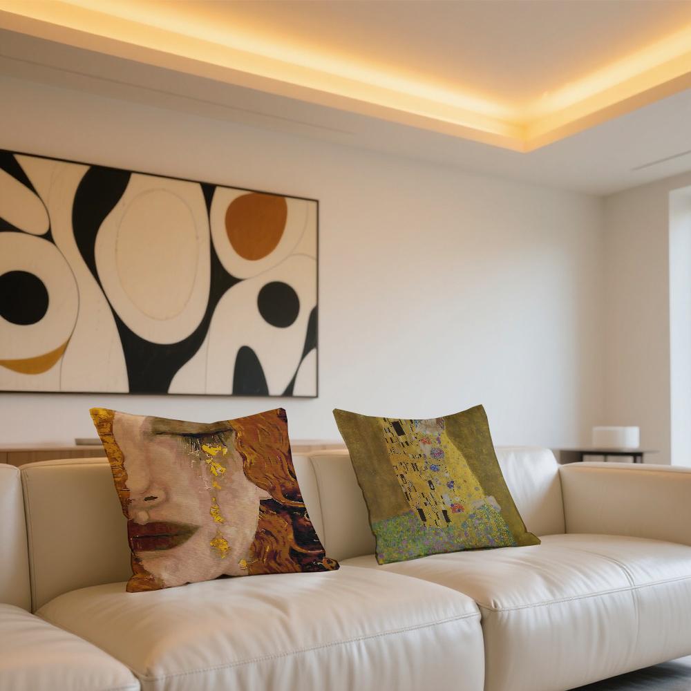 Cushion Cover For K-Klimt Sofa Car Office Cafe Soft And Comfortable Double-Sided G-Gustav Art Printing Pillow Cover