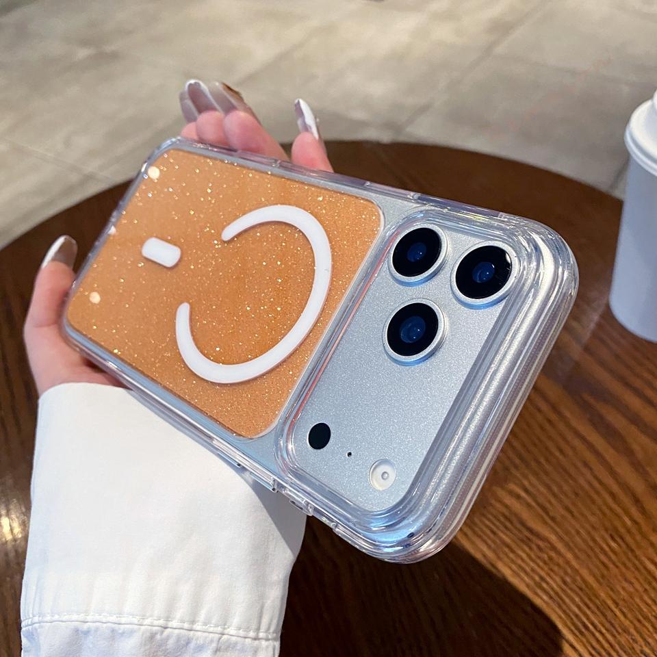 

Official Bling Bling Glitter Magnetic Phone Case For iPhone 17 16 14 13 15 Pro Max 16Pro 17Pro Max Magsafe Protector Cover For iPhone 13