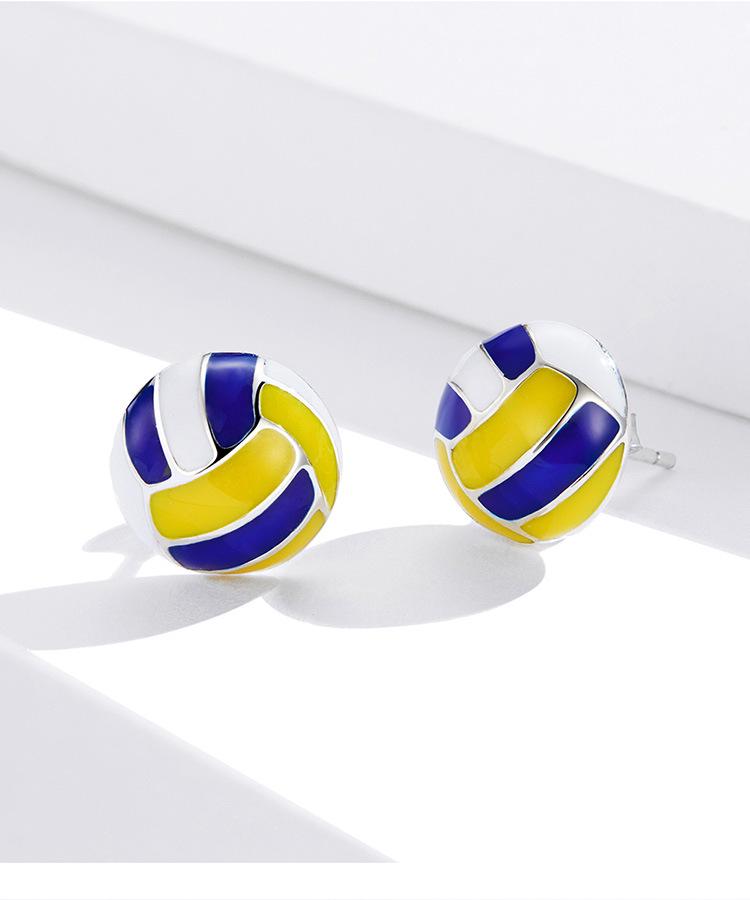 Aifle Sterling Sølv S925 Volleyball Øredobber - Enkelt Motedesign