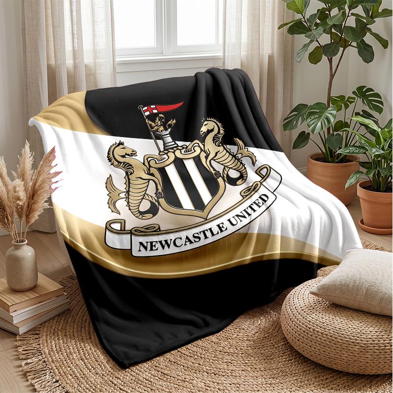 Coperta in Flanella con Stampa del Newcastle United Football, Coperta Morbida Calda Leggera per Divano Letto Campeggio