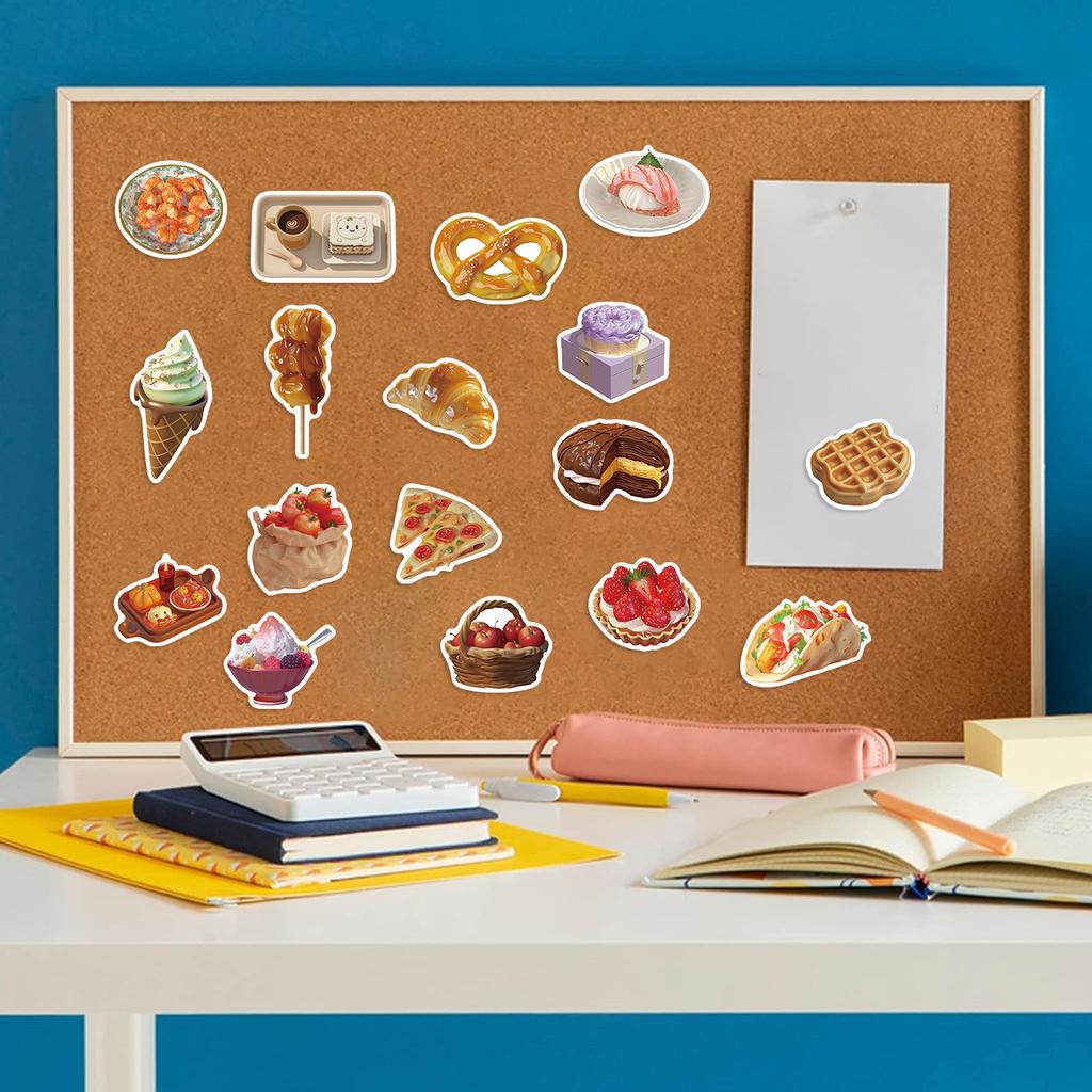50pcs Food Stickers Waterproof Pvc Decals for Skateboard Helmet Laptop Bicycle Motorcycle Bomb Stickers Kids Girls Toy