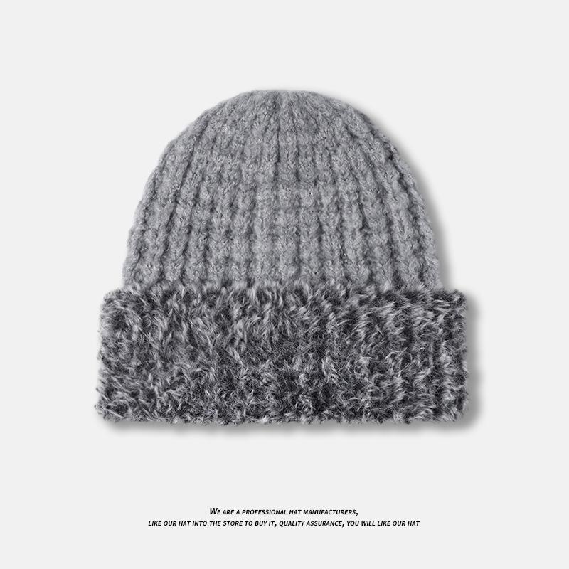 

Autumn and Winter Large Head Circumference Versatile Ear Protection Woolen Hat Korean Style Face Showing Small Thickened Warm Hat one size