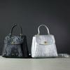 Barcos Python Print New Shoulder and Long Wallet Design with Standing Bottom Perfect for Commuting and Silver 3-Way Backpack, Material, Women's Bag,