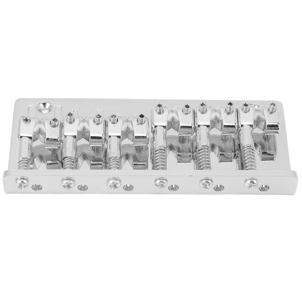 Bass Bridge Zinc Alloy Fixed Type 6 String Electric Bass Bridge Replacement for Practice