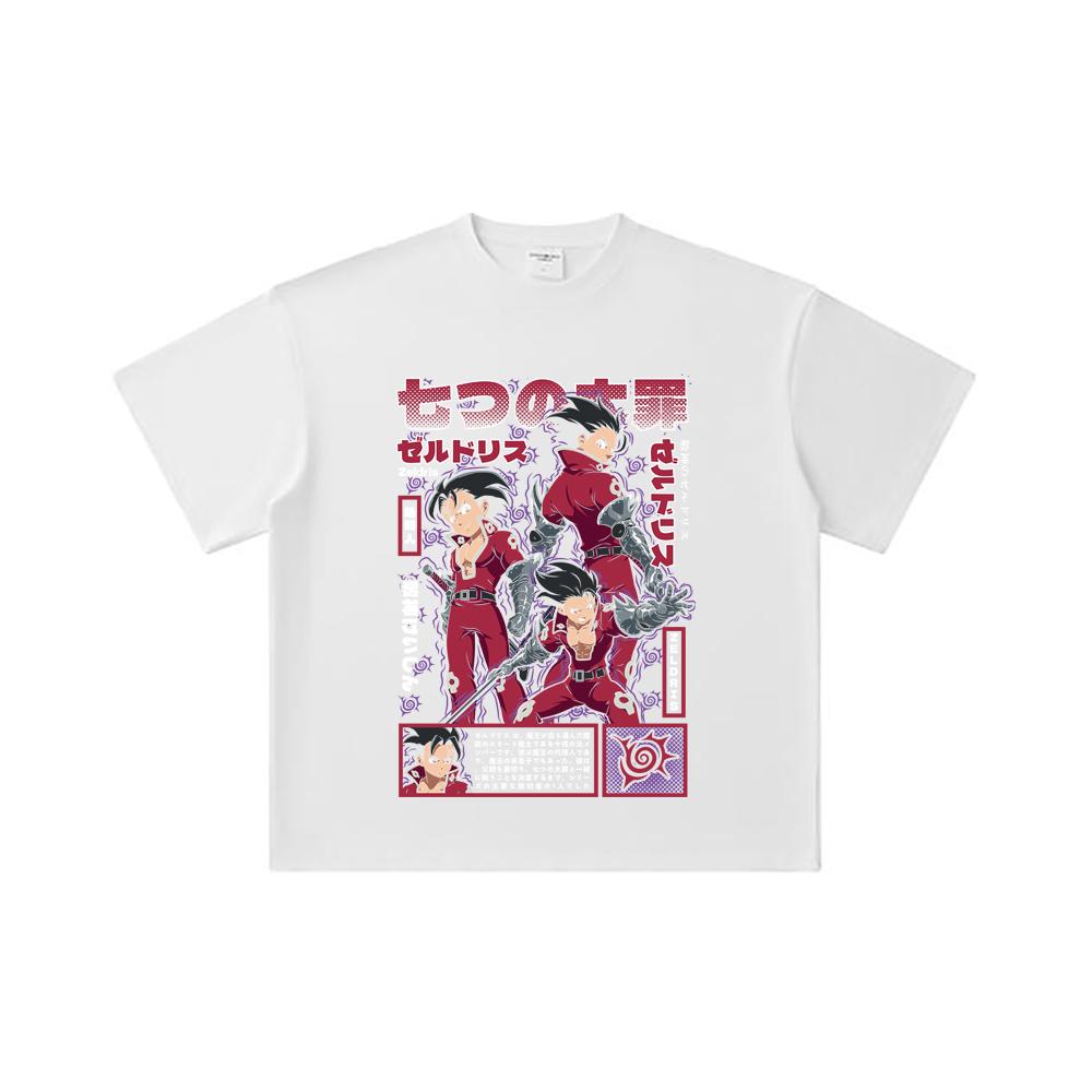 260 GSM Double Yarn 32 Count 100% Cotton Seven Deadly Sins V10 Zeldris Print Unisex Heavy Cotton T Shirt