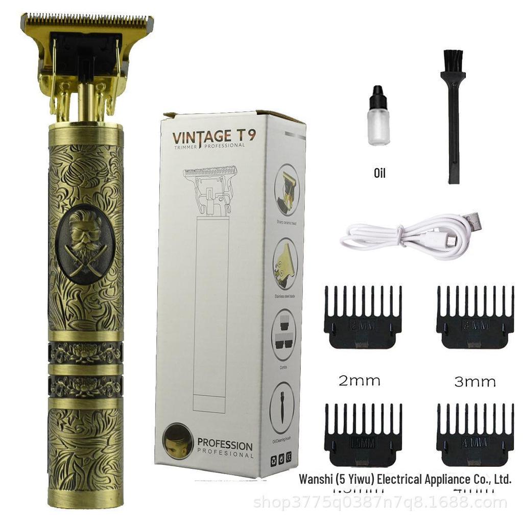 USB Charging Retro Buddha Dragon & Phoenix Hair Clipper T9 - Carving & Trimming Electric Clipper