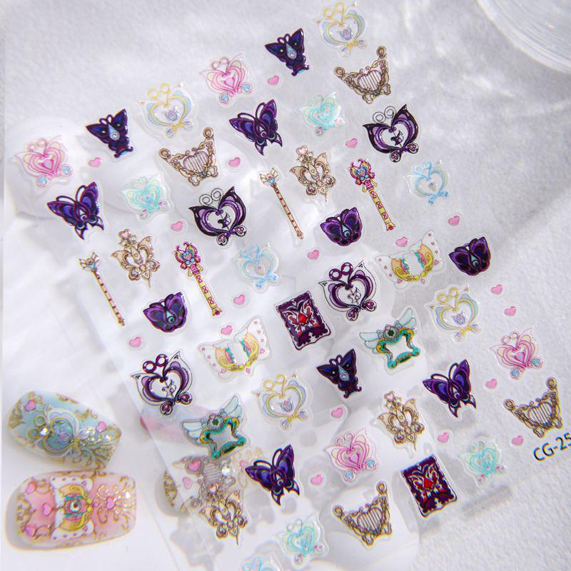 Enchanting Fairy Butterfly Magic Wand Nail Art Stickers for Kids - DIY Dreamy Decorative Stickers Fairy Magic Wand