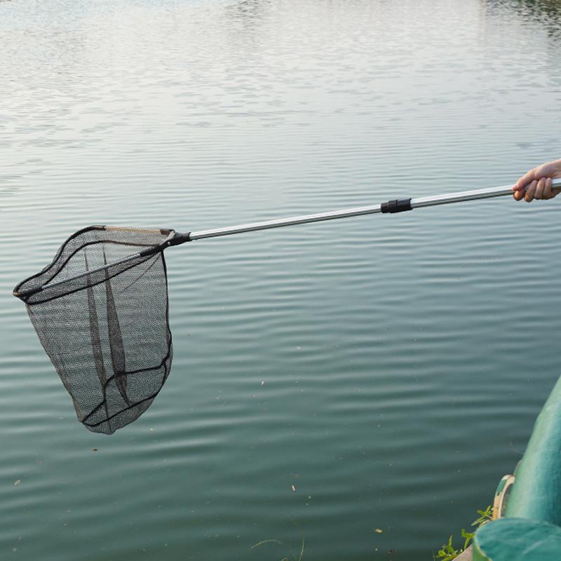 Aluminum Alloy Net Telescopic Three Section Net Triangular Net Head Raft Fishing Fishing Fishing Net Bag Telescopic Folding