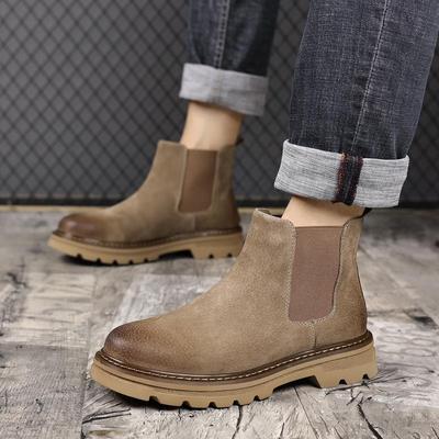 Men’s 2024 Retro Brown Chelsea Boots - British Style, Outdoor Martin Cigarette Boots