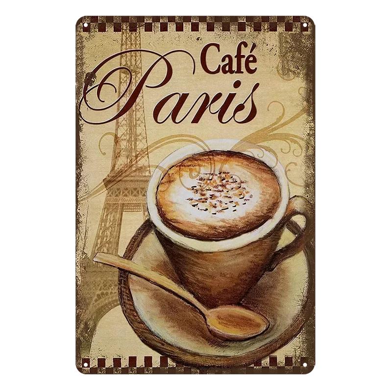Vintage Coffee Bar Metal Tin Signs Decor Wall Art Sign Posters Wall Decoration Coffee Plaque Sign Cafe
