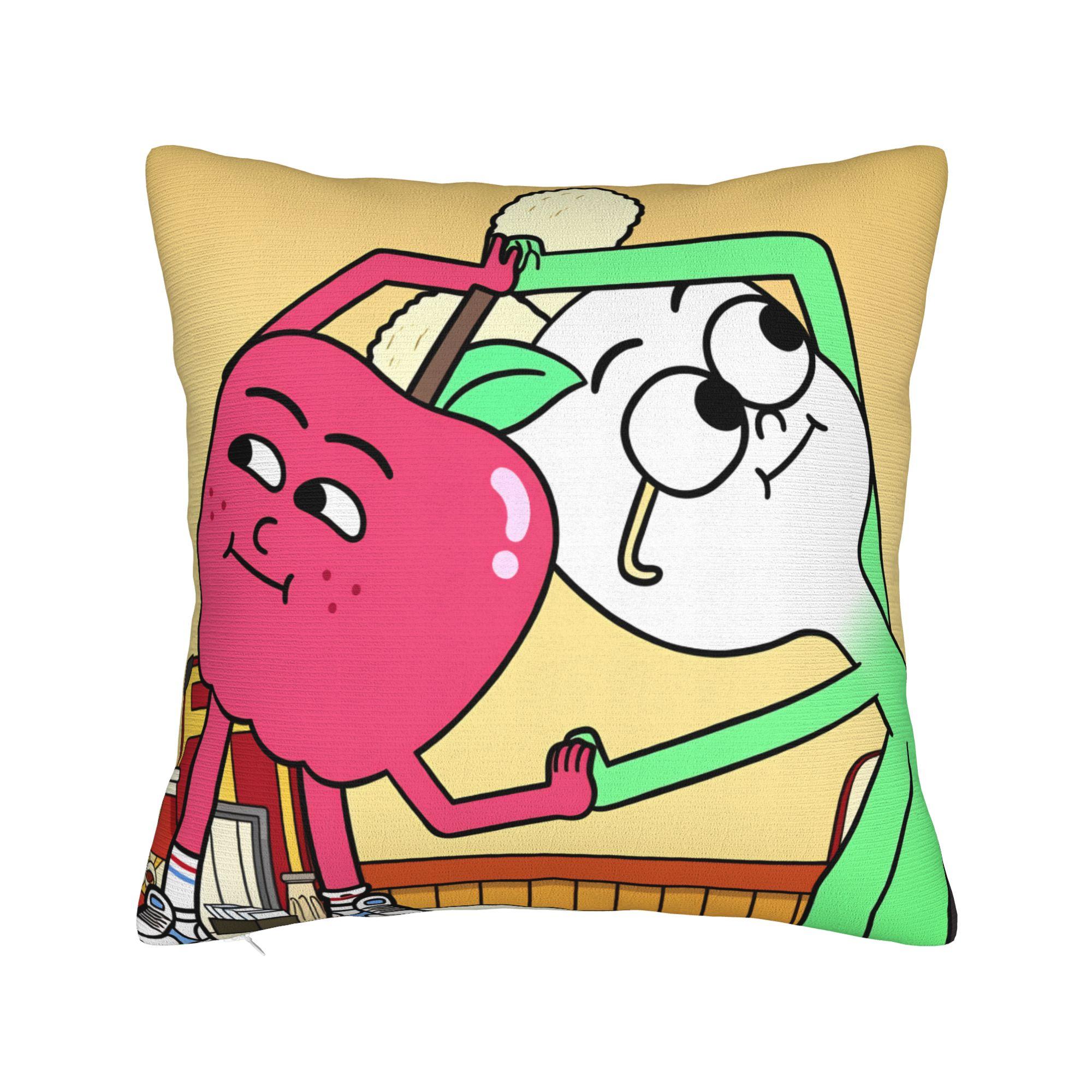 Pillow Cover Apple and Onion   Funny Pillow Case For Office Car Home Decor Pillowcases 12x12Inch