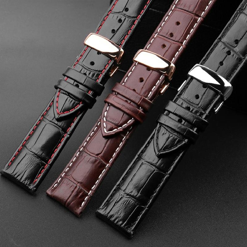 Men's Strap For Tissot 1853 T41 Tudor Casio Mido IWC Business Genuine Leather Watch Chain Watchband 19mm 20mm 21mm 22mm 23mm 24