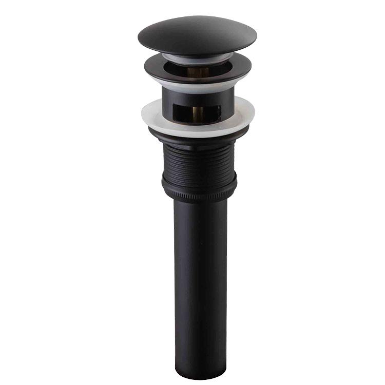 Bathroom Plastic Matte Black Chrome Plated Push Pop-Up Drain Stopper Contemporary Design Shape Screw Connection for Vessel Sink (White,Brass) белый