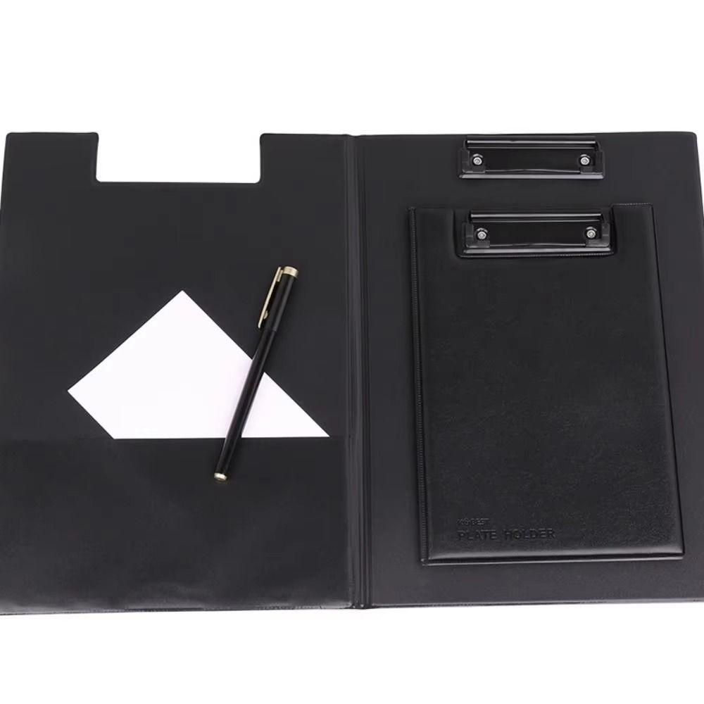 1Pcs Black A4 A5 Clipboard PU Leather Writing Pad Durable Conference File Folder Office Supply