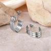 European & American Retro Geometric Hoop Earrings in Titanium Steel with 18K Texture - High-End Niche Design, Trendy Style for Women