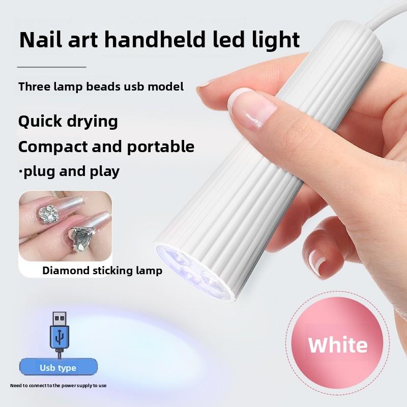 

Portable and Quick-drying Nail Art One-line Lamp, Wearable Nail Curing Light Therapy Baking Lamp, Mini Lighting Lamp, Quick-drying Lamp Three lamp beads белый