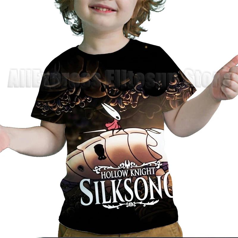 Kids Hollow Knight Silksong T-shirts Fridge Magnet Boys Girls T Shirts Child Cartoon Tshirt Camiseta Summer Toddler Tee Costume