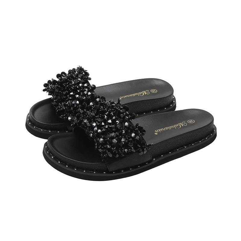 Flat-bottomed Cool Slippers Women's Outer Wear 2025 New Summer Fashion Women's Thick-bottomed Muffin Beach Seaside Ins Tide