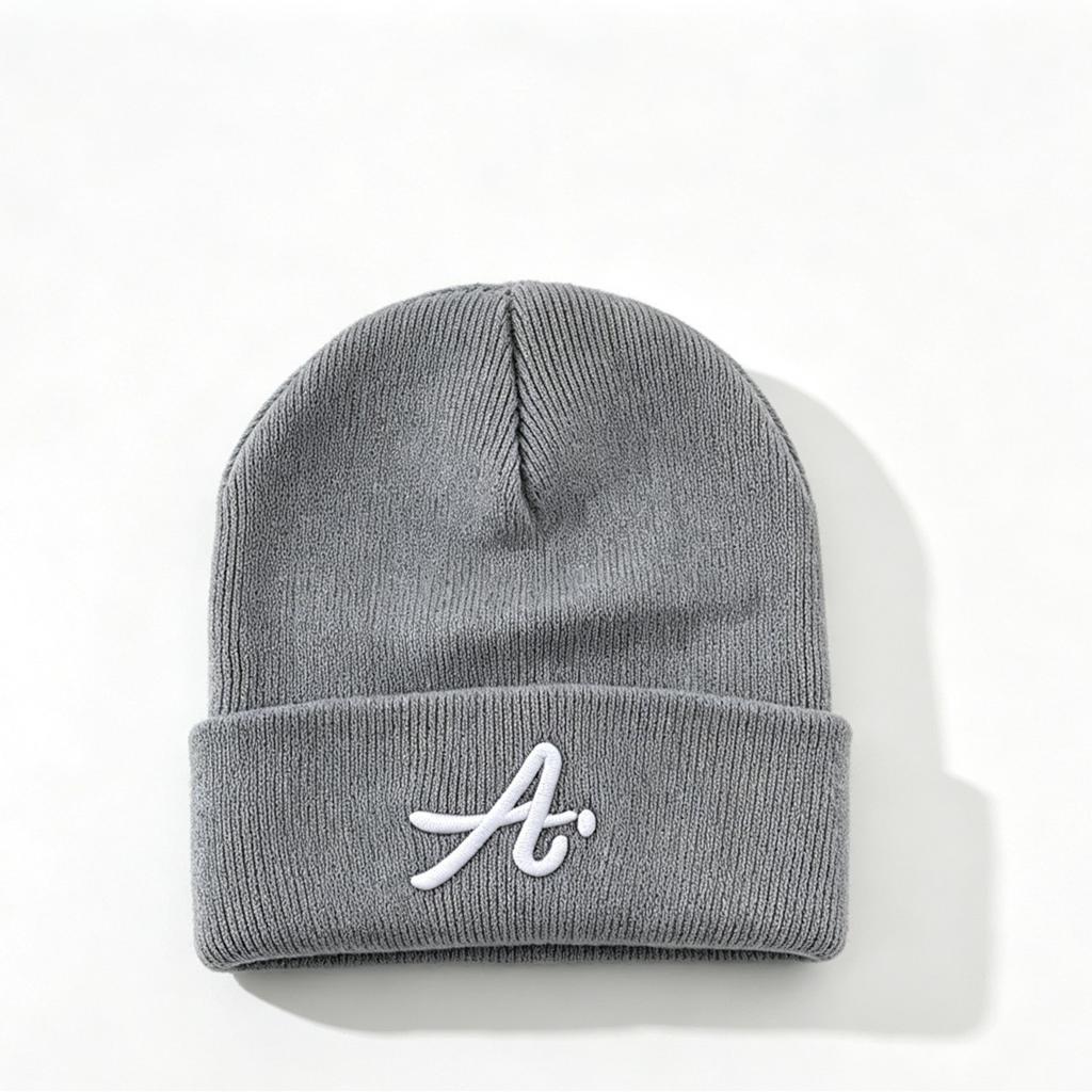 Letter A Embroidery Knitted Wool Hat Fashion Personality Men's and Women's Versatile Cold Hat Autumn and Winter Warm Outdoor Cycling Hat