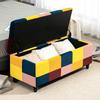 Storage Ottoman, Storage Bench with Wood Legs, Footstool, Footrest with Velvet Surface for Bedroom, Hallway, Living Room, 114 x 47 x 47 cm