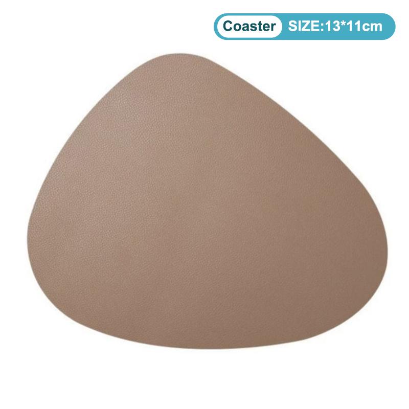 Double-Sided Pu Leather Placemat Teacup Coasters Waterproof And Oil-Proof Table Mats Western Restaurant Heat-Insulating Mats