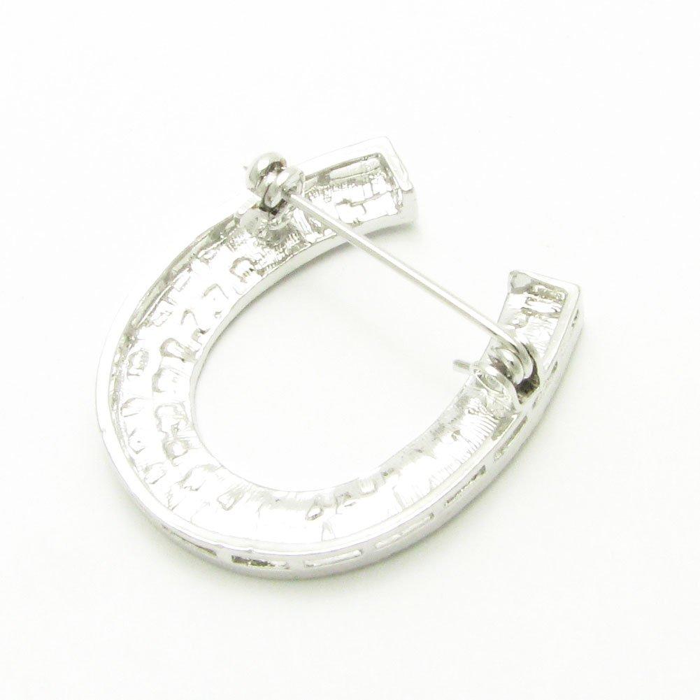 GEM Plus Horseshoe Brooch Lapel Pin for Men and Women KS45042 (Silver)