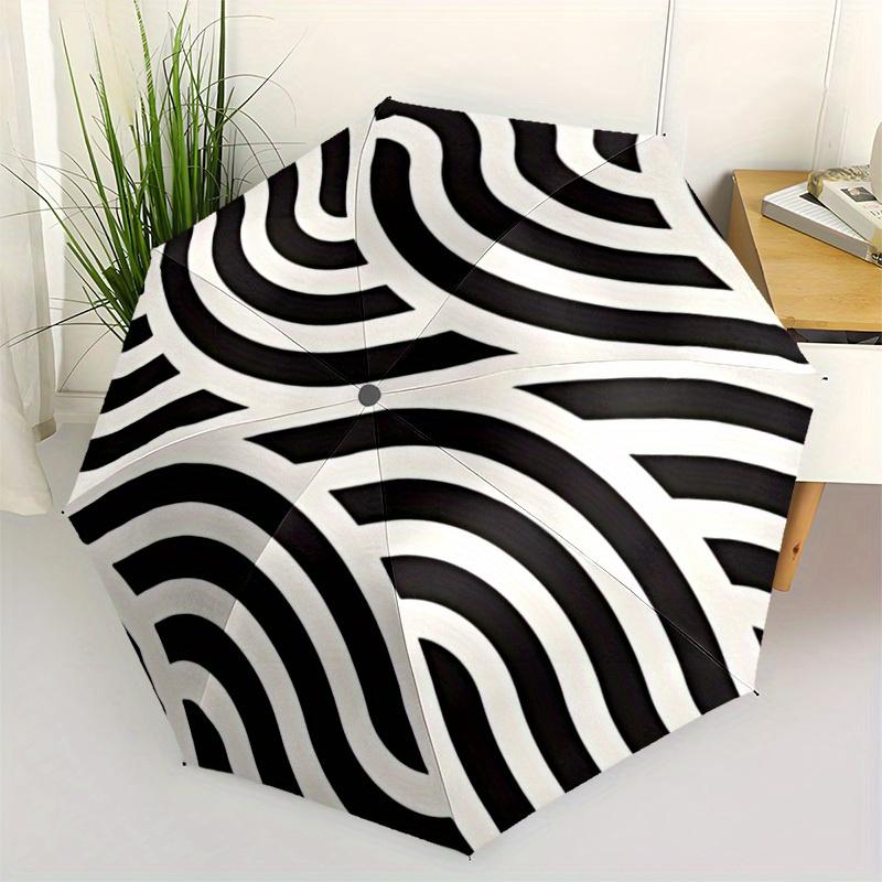 1pc Wave Pattern Automatic Open/Close Umbrella with One Touch Button,, Windproof Design   Lightweight Portable Umbrella for Women & Men6128