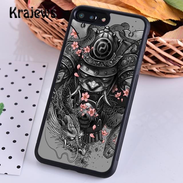 Krajews Japanese Oni Hannya Demon Mask Cool Phone Case For iPhone 14 5 6s 7 8 Plus X XR XS 11 12 13 Pro Max Samsung S21 S22ultra