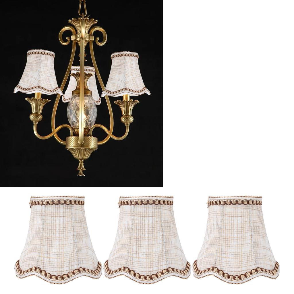 3pcs Lampshade Modern Minimalist Clip On Type Cloth Lamp Shade for E14 Bulb Candle Chandelier
