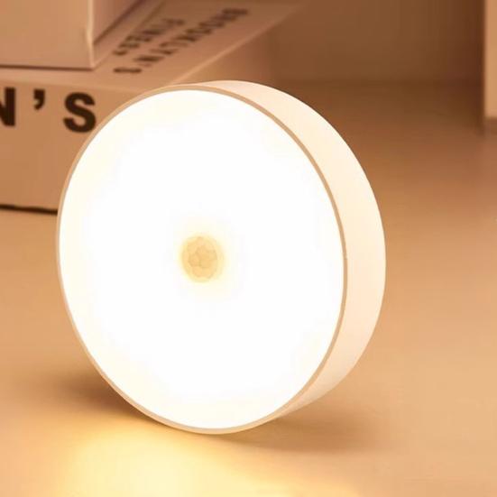 Night Light High Lumens Automatic On/Off Energy-Saving USB Rechargeable LED Motion Sensor Light Bedside Lamp