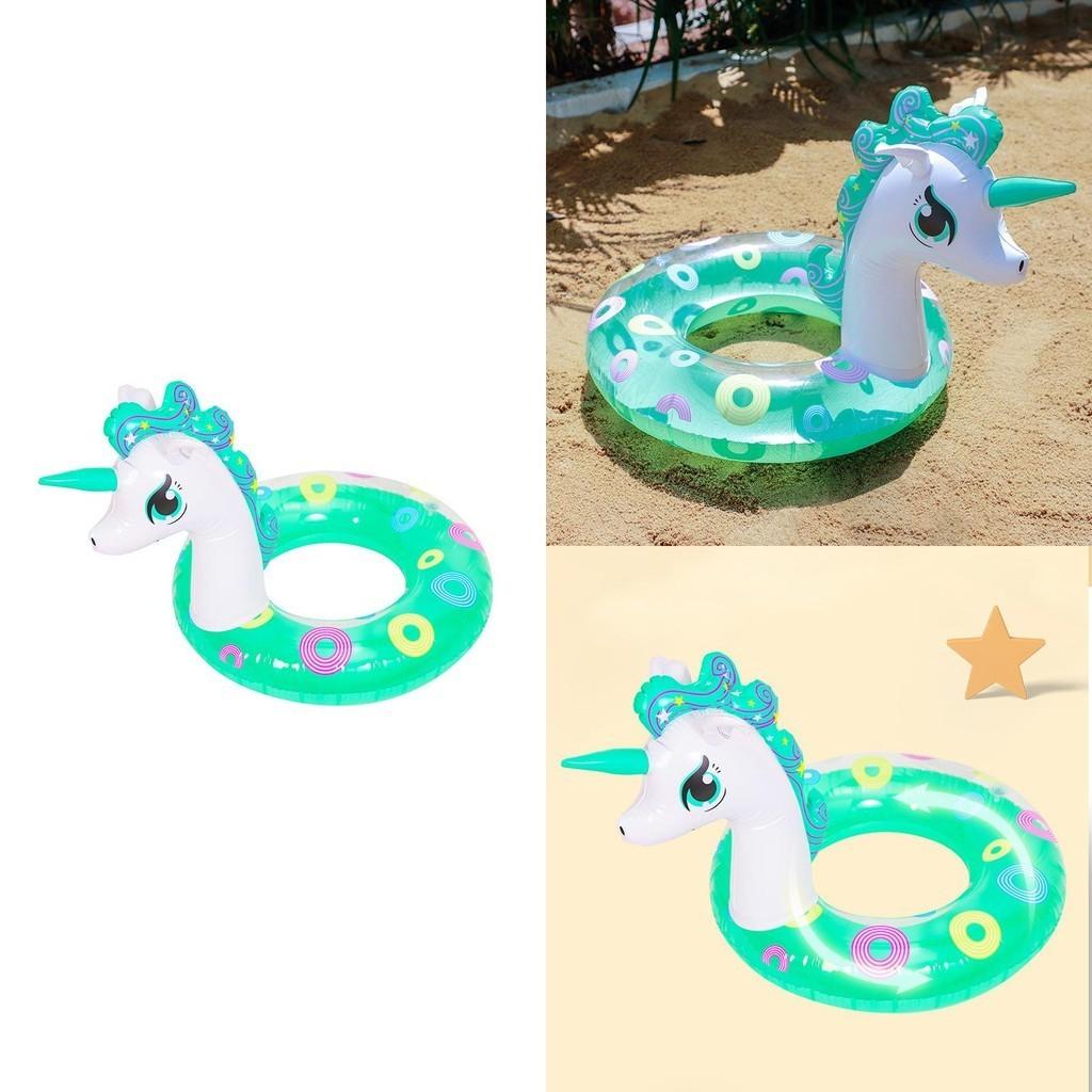 In Stock New Inflatable Glitter Unicorn Swim Ring For Kids Cartoon Pattern Fitness Equipment