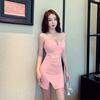 Sexy dress women's dress low-cut V-neck waist slim and thin temperament fashionable suspender nightclub skirt
