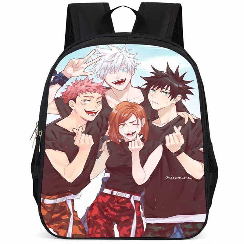 Durable Large Capacity 15 Inch Jujutsu Kaisen Backpack For Kids Lightweight Oxford Cloth School Bag