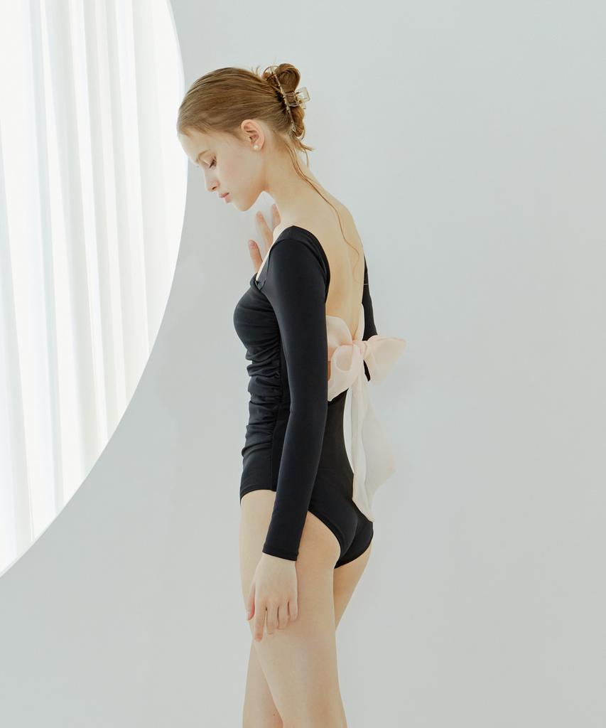 VIKINI VENDER Elasti Organza Ribbon Monokini - Black