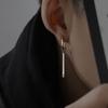 1pairs No Ear Piercing Square Stick Pendant Earrings Tassel Earrings  For Women and Men