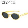 New Oval Sunglasses For Women Men Trendy Metal Frame Sun Glasses Classic Shades Uv400 Small Oval Black Sunglasses