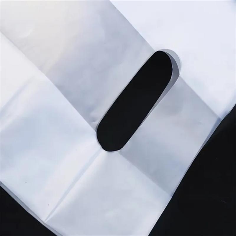 50 Stück Design-Plastiktüten mit Griff mit Design für Kuchen, Gebäck, Essensbox, Plastiktüte