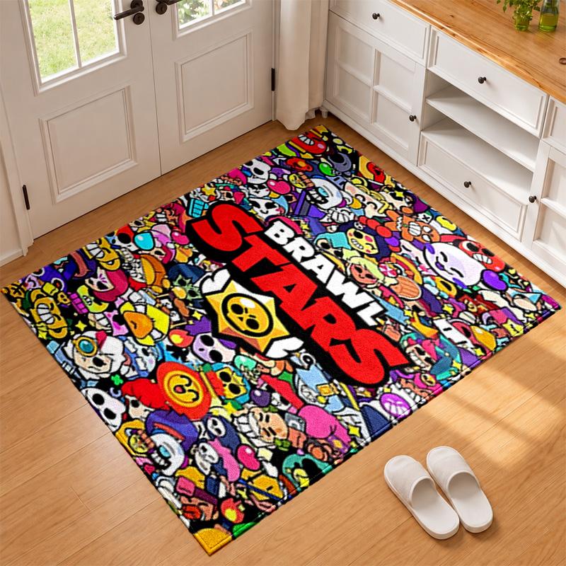 Brawl Stars Carpet Door Mat for Living Room or Bedroom Protective Mat Under Chair Office Decoration Christmas Gift Birthday Present