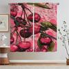 The Cherry Is Ripe White Curtains On Offer Free Shipping Blackout Curtain for Children's Room Black Out Curtains 2 Pcs Set Curls